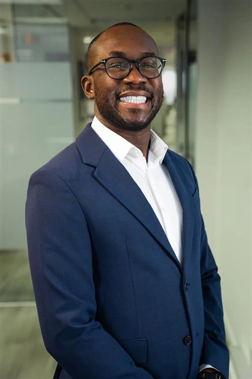 Anthony Omini, founder of Cross River Tech, at his Dallas office